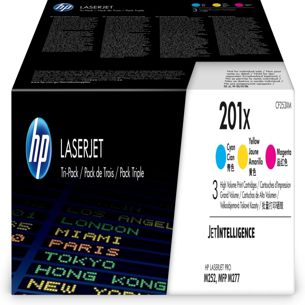 [32566] [CF253XM] HP Laserjet Pro M252n 201X Pack 3 Toner Alta Capacidad Cyan/Magenta/Yellow