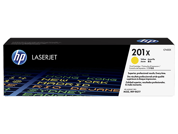 [30406] [CF402X] HP Laserjet Pro M252, M277 MFP 201X Toner Amarillo Alta 2.300 pag