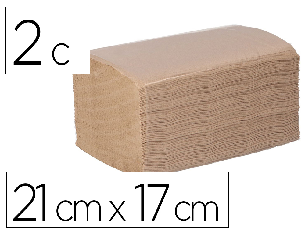 [167423] Servilleta bunzl greensource kraft plegado zig-zag 2 capas 21x17 cm caja de 9000 unidades