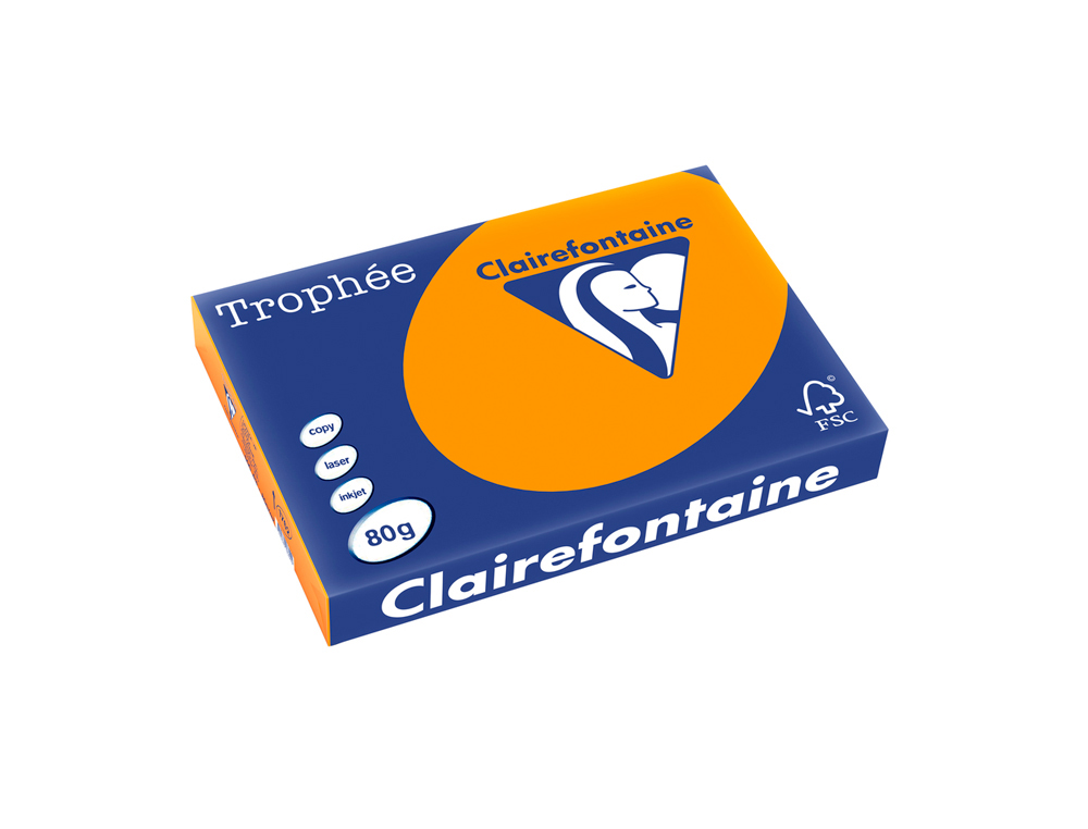 [173140] Papel color trophee a3 80gr naranja intenso paquete de 500 hojas