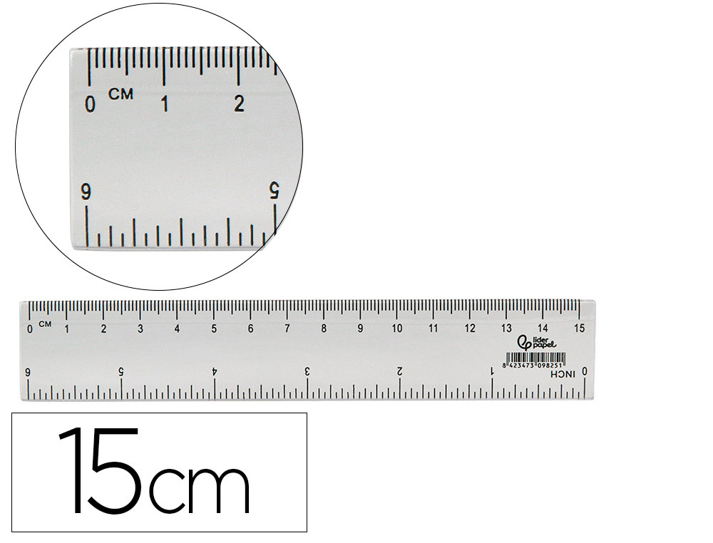 [171523] Regla liderpapel plastico cristal 15 cm