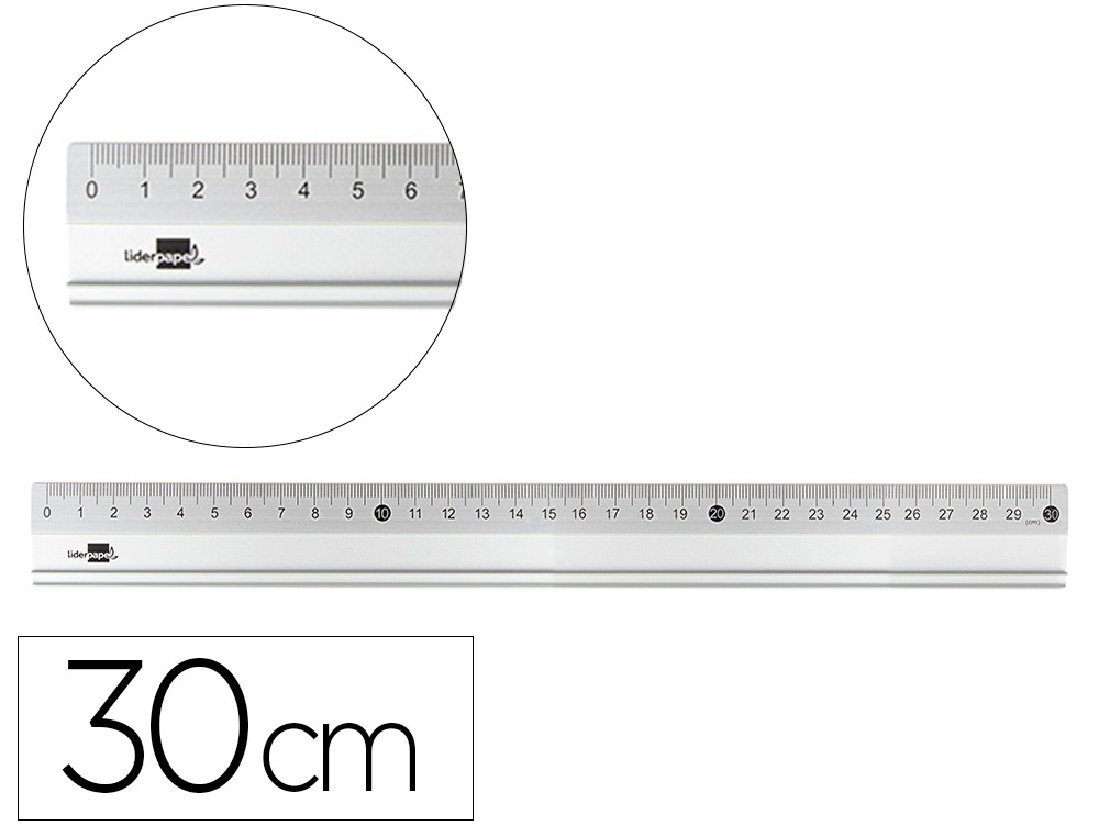 [160078] Regla liderpapel metalica aluminio 30 cm