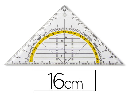 [59099] Escuadra liderpapel geometria 16 cm plastico cristal