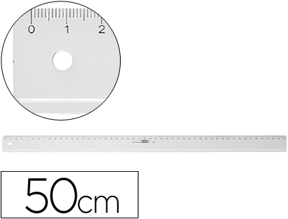 [52840] Regla m+r 50 cm plastico transparente