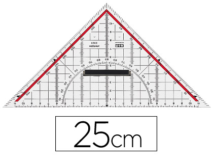 [29700] Escuadra m+r geometria 25 cm plastico cristal