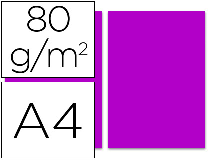 [28251] Papel color liderpapel a4 80gr fucsia paquete de 100 hojas