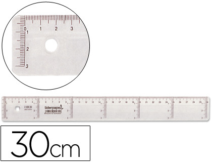 [20426] Regla liderpapel plastico cristal 30 cm