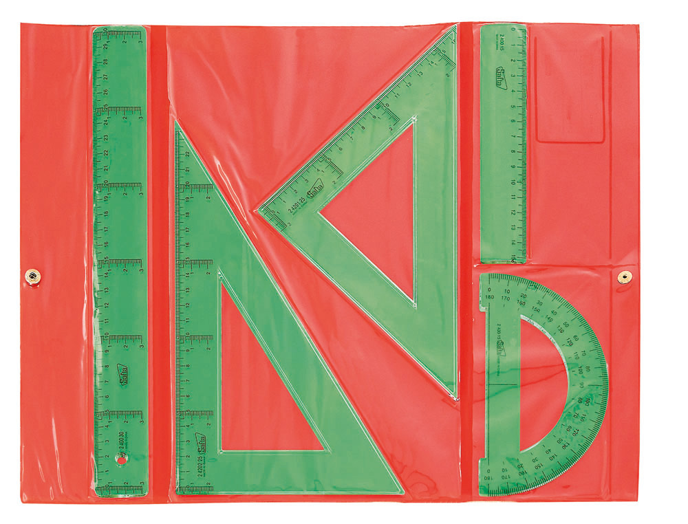 [226296] Juego escuadra cartabon regla safta verde