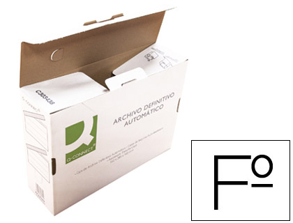 [77404] Caja archivo definitivo q-connect folio carton reciclado cierre con lengueta 255x360x100 mm
