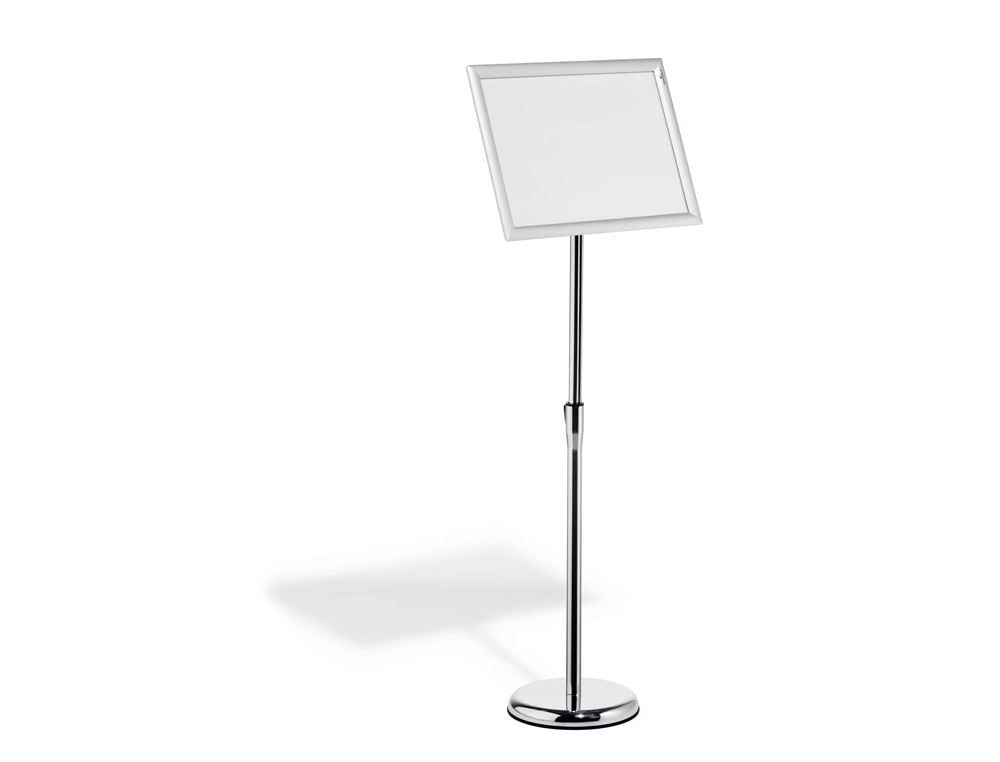 [170989] Atril de suelo durable marco aluminio din a3 vertical / horizontal altura ajustable 86 a 129 cm