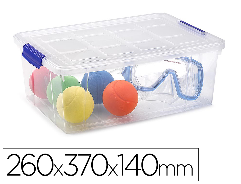 [164544] Contenedor plastico plasticforte 9 litros n 29 transparente con tapa 260x370x140 mm