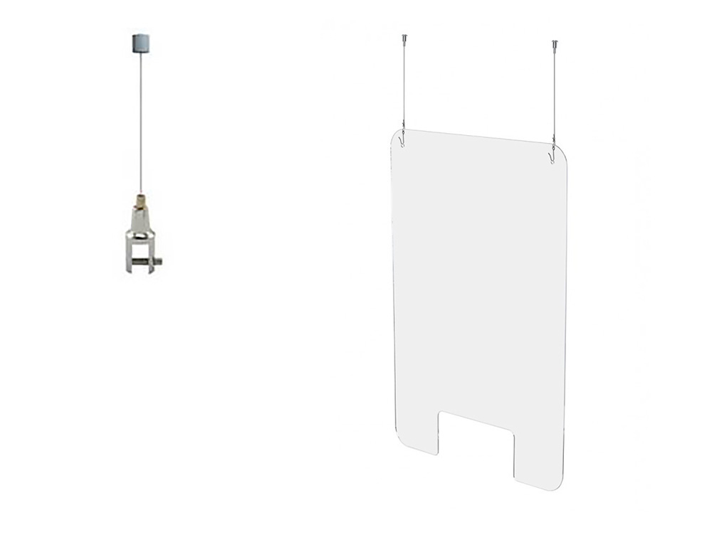 [159545] Soporte para pantalla de proteccion de techo fijacion de acero