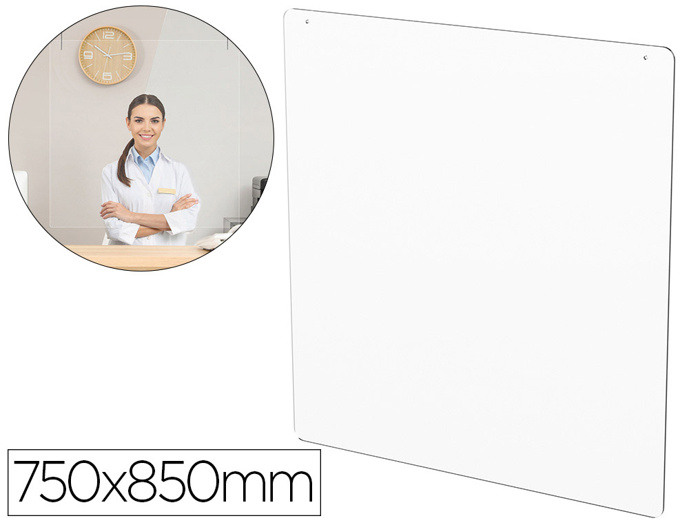 [159544] Pantalla de proteccion de techo para mostrador metacrilato ventana 300 x 150 mm medidas 750 x 850 mm