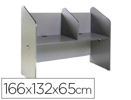[150682] Mesa centro de llamadas rocada doble serie welcome 166x132x65 cm acabado ab02 aluminio/gris