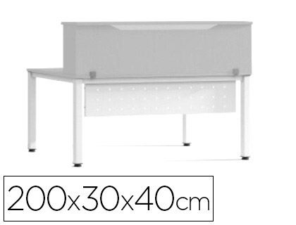 [150679] Mostrador de altillo rocada valido para mesas work metal executive 200x30x40 cm acabado an02 gris/gris