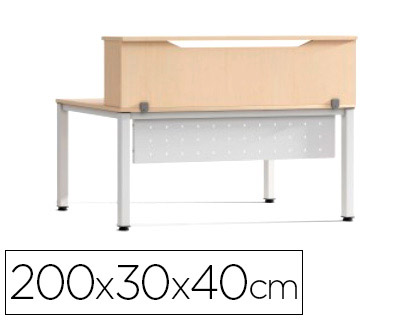 [150678] Mostrador de altillo rocada valido para mesas work metal executive 200x30x40 cm acabado aa01 haya/haya