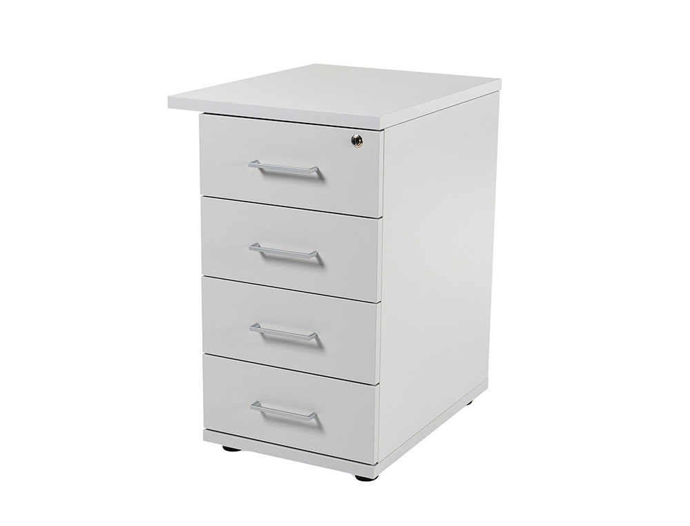 [150648] Cajonera rocada con cuatro cajones serie store 60x50x72 cm acabado ab02 aluminio/gris