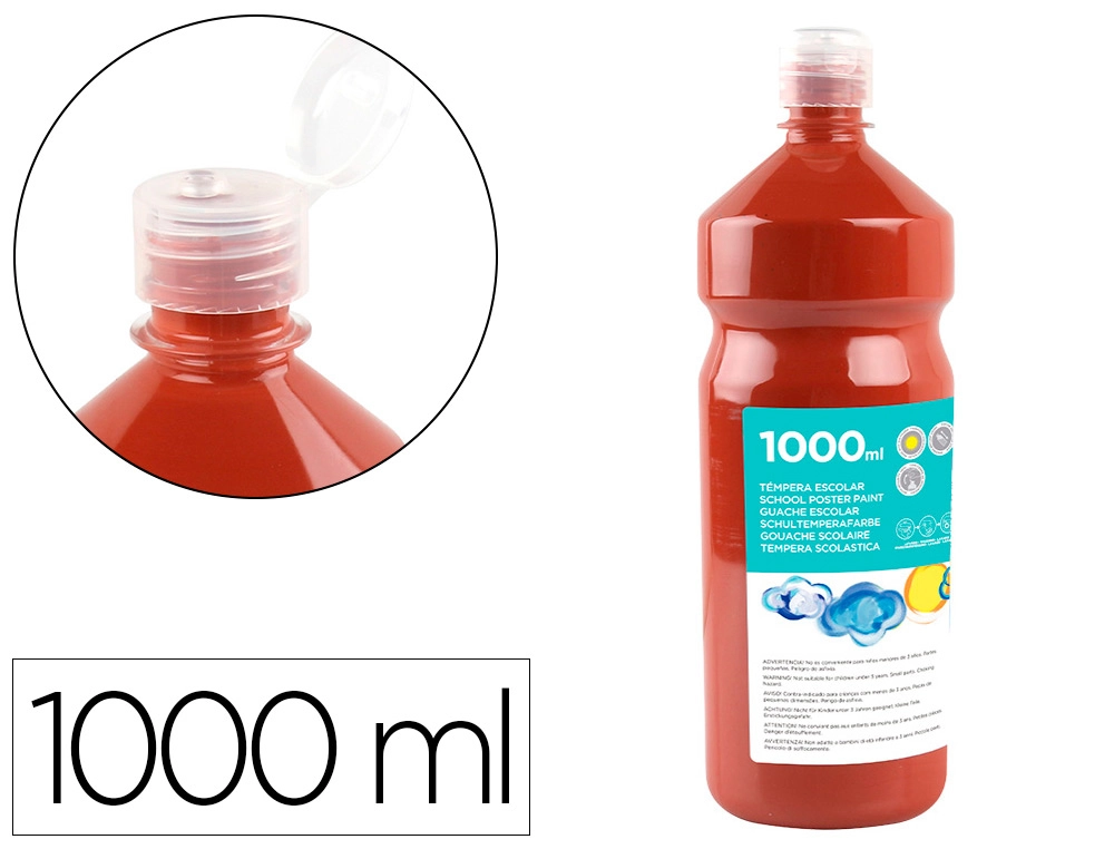 [59229] Tempera liquida liderpapel escolar 1000 ml marron