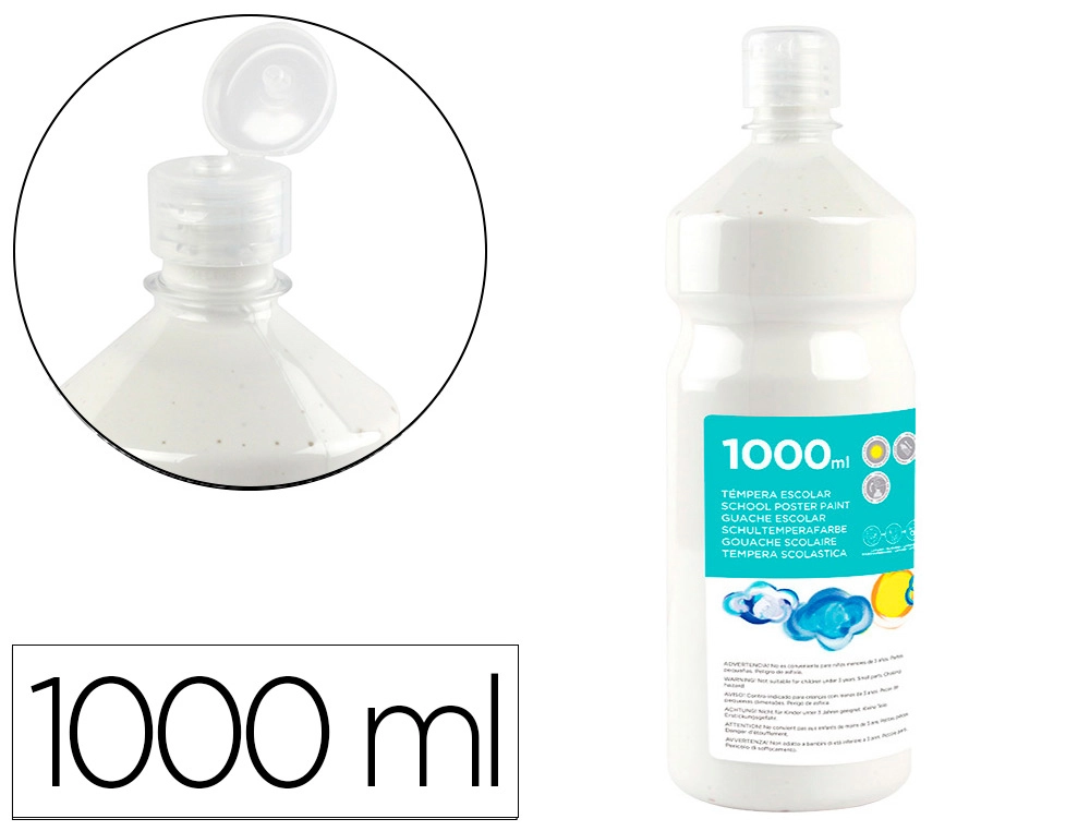 [59213] Tempera liquida liderpapel escolar 1000 ml blanco