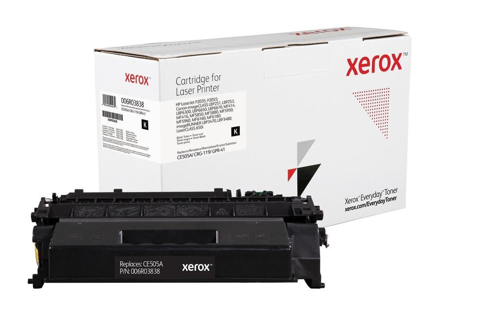 [40827] [006R03838] XEROX Everyday Toner para HP 05A LaserJet P2035(CE505A CRG119 GPR41) Negro