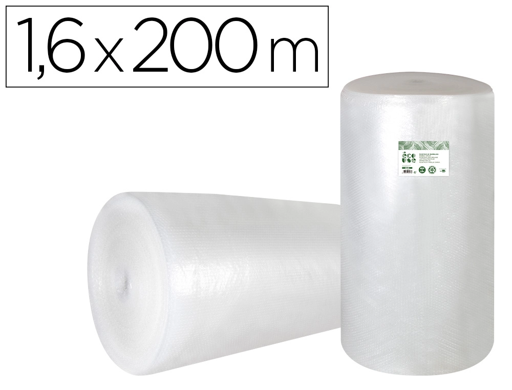 [166171] Plastico burbuja liderpapel ecouse 1.60x200m 30% de plastico reciclado