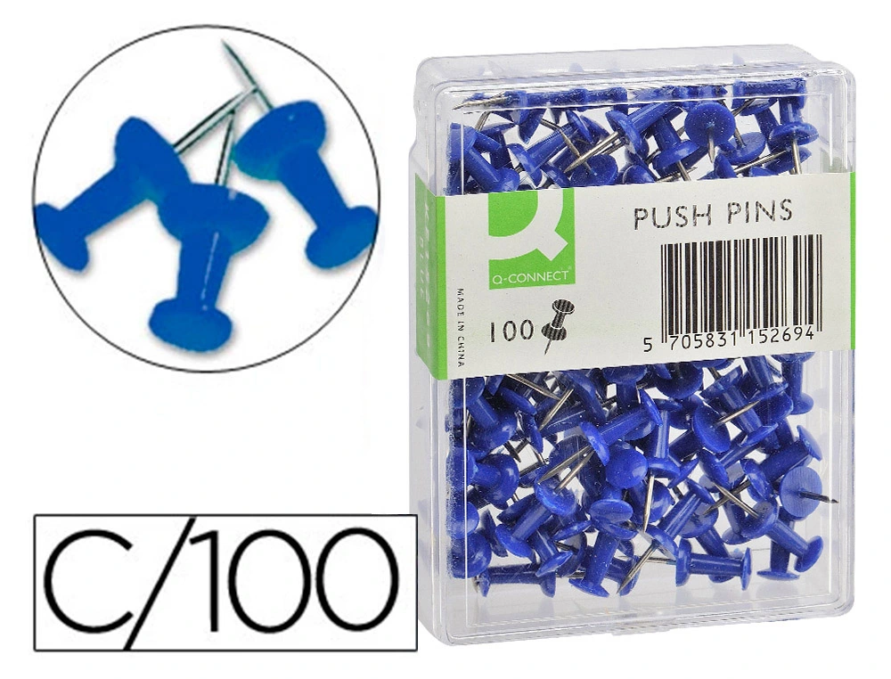 Señalizador de planos q-connect azul caja de 100 unidades