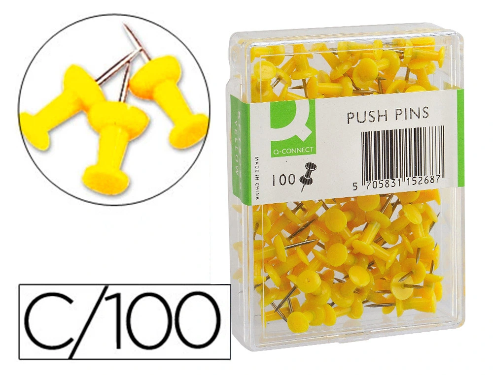 Señalizador de planos q-connect amarillo caja de 100 unidades