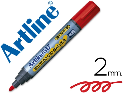 [15476] Rotulador artline pizarra ek-517 rojo punta redonda 2 mm tinta de bajo olor