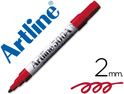 [11748] Rotulador artline pizarra ek-500 rojo punta redonda 2 mm recargable
