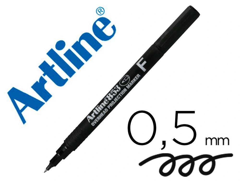 [10922] Rotulador artline retroproyeccion punta fibra permanente ek-853 negro -punta redonda 0.5 mm