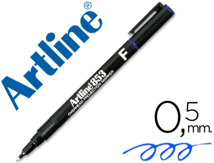 [10921] Rotulador artline retroproyeccion punta fibra permanente ek-853 azul -punta redonda 0.5 mm