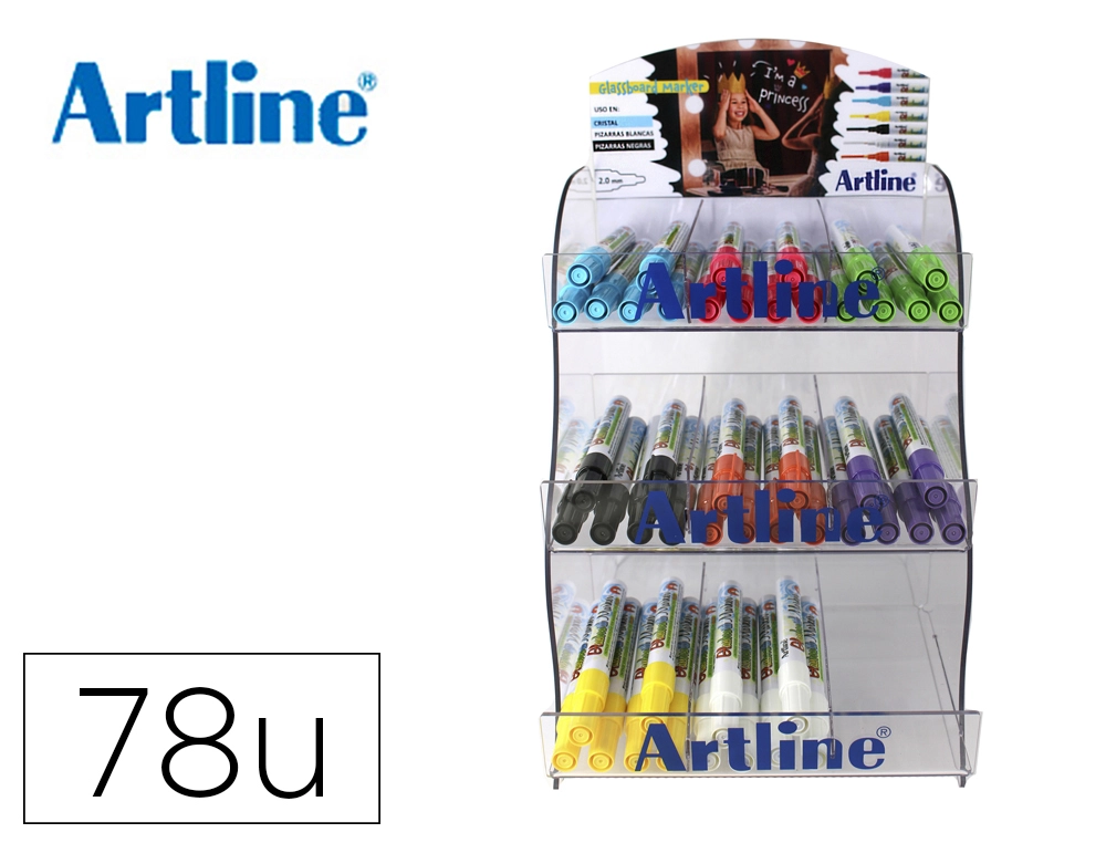 [157922] Rotulador artline pizarra epd-4 opaque ink board punta redonda 2 mm expositor de 78 unidades colores surtidos