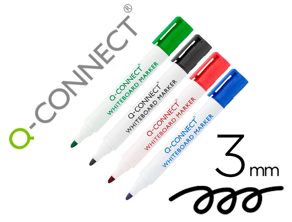 [78933] Rotulador q-connect pizarra blanca colores surtidos punta redonda 3 mm