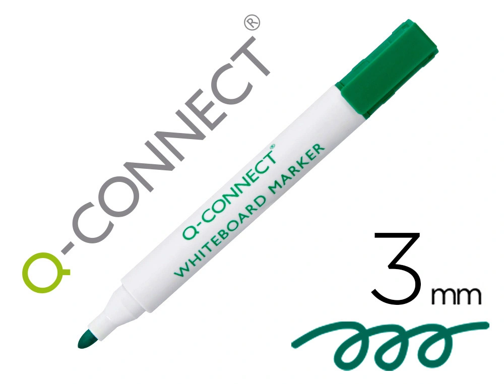 [78932] Rotulador q-connect pizarra blanca color verde punta redonda 3 mm