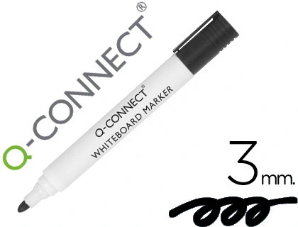 [78929] Rotulador q-connect pizarra blanca color negro punta redonda 3 mm
