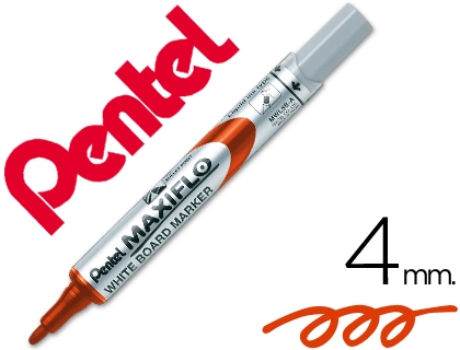 [45797] Rotulador maxiflo pentel para pizarra blanca color rojo