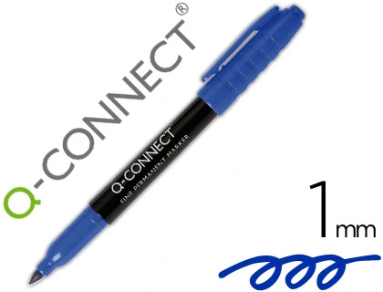 [43302] Rotulador q-connect para cd/dvd punta fibra permanente azul punta redonda 1 mm