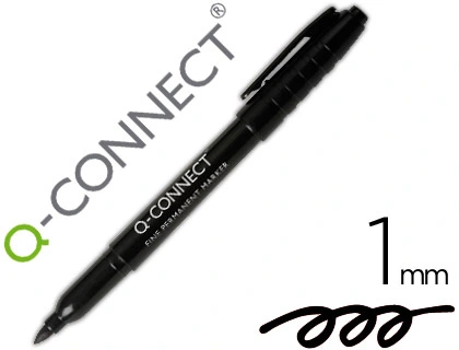 [43301] Rotulador q-connect para cd/dvd punta fibra permanente negro punta redonda 1 mm