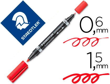 [43079] Rotulador staedtler lumocolor permanente duo 348 rojo punta f 0,6 mm punta m 1,5 mm