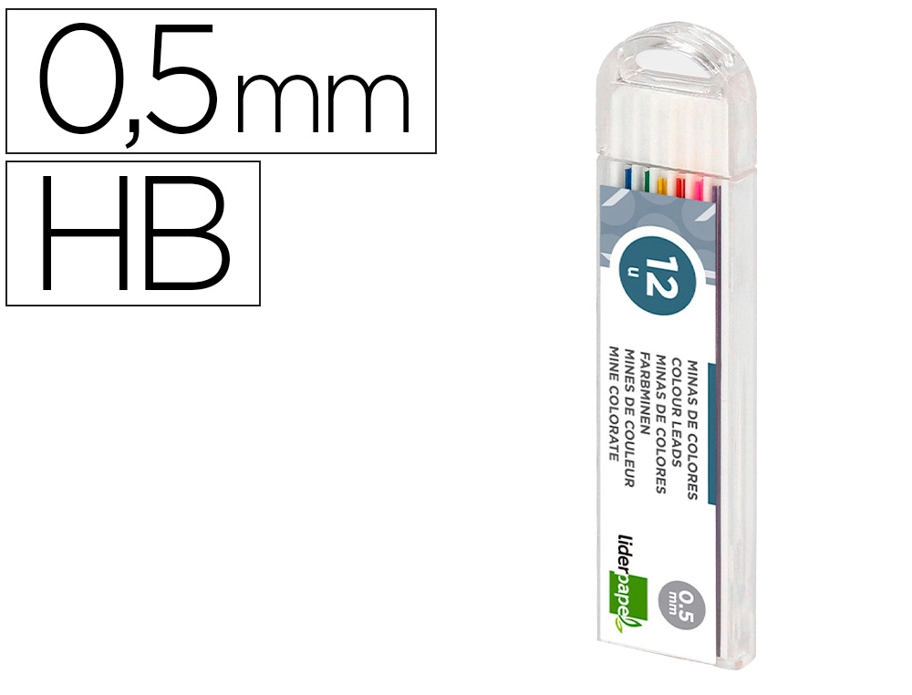 [52401] Minas liderpapel colores surtidos 0,5 mm estuche de 12 minas