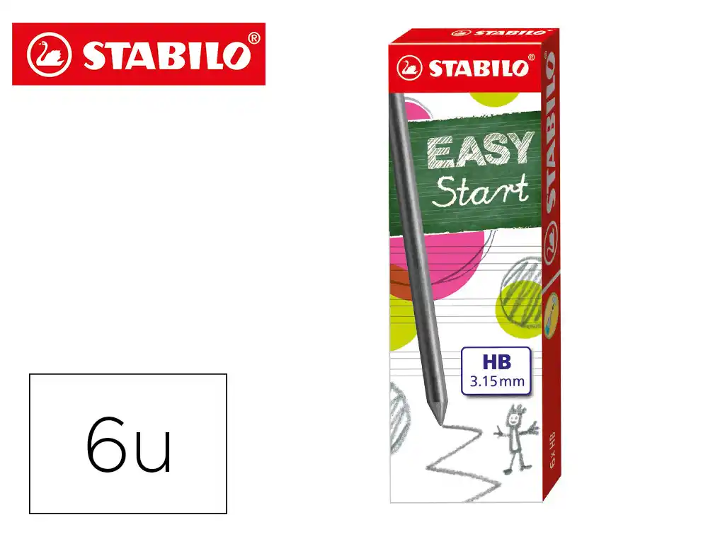 [50379] Minas stabilo easy ergo grafito hb 3,15 mm caja de 6 minas