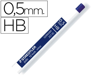 [43265] Minas staedtler grafito 0,5 mm hb polo 257 tubo con 12 minas