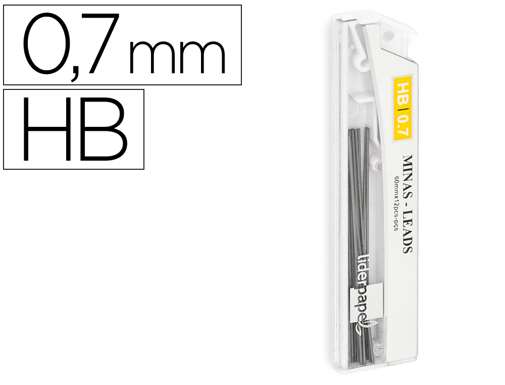 [35822] Minas liderpapel grafito 0,7 mm hb tubo de 12 minas longitud 60 mm
