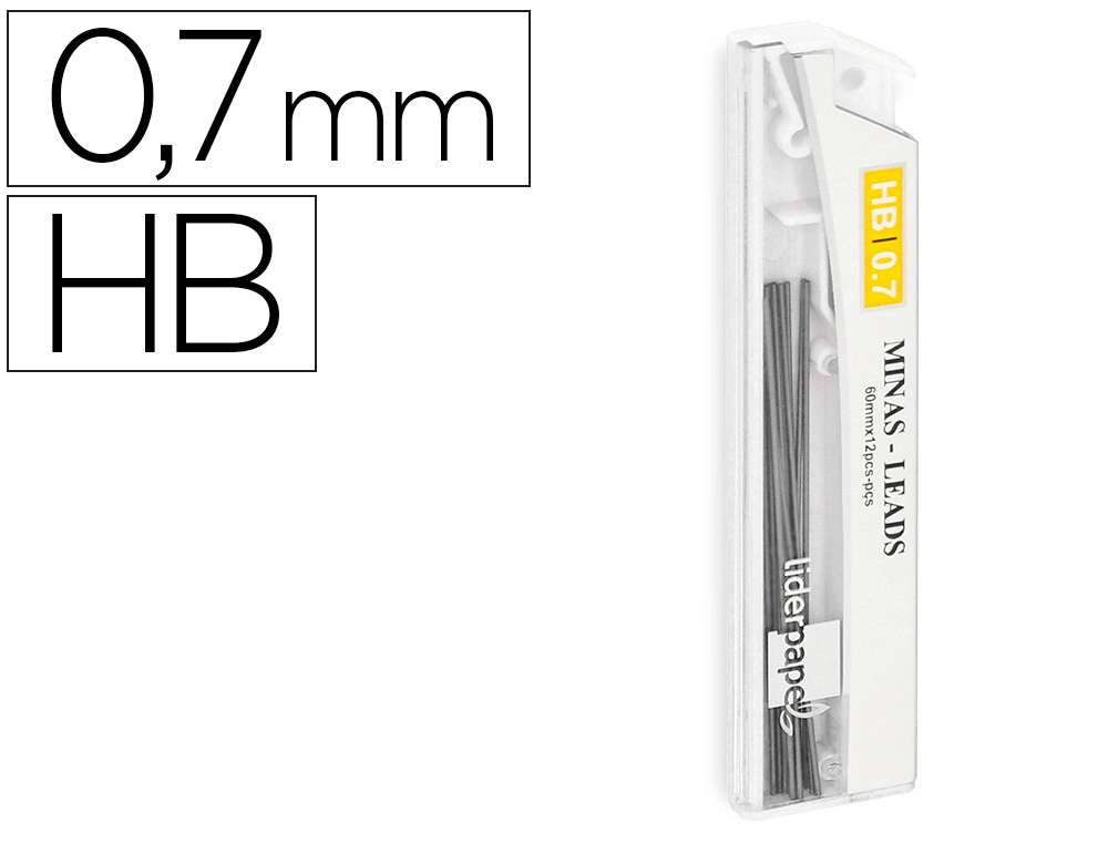 [35822] Minas liderpapel grafito 0,7 mm hb tubo de 12 minas longitud 60 mm