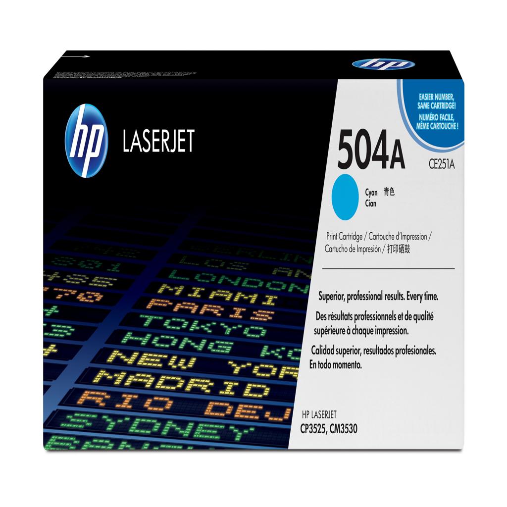 [12383] [CE251A] HP Laserjet CP3525 Toner Cian (7.000 paginas)504A