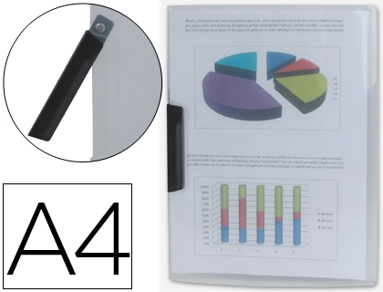 [20968] Carpeta liderpapel dossier pinza lateral 35445 polipropileno din a4 incolora 30 hojas pinza giratoria
