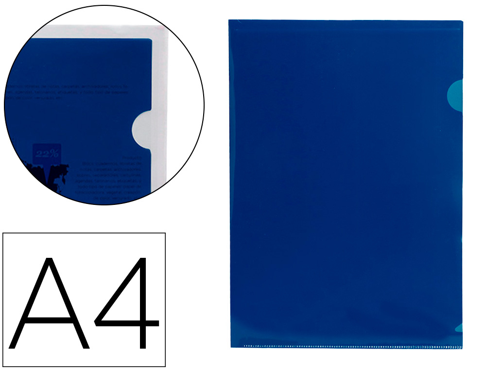 [20066] Carpeta liderpapel dossier uñero 44002 polipropileno din a4 azul 20 hojas