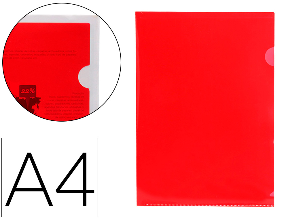[20065] Carpeta liderpapel dossier uñero 44000 polipropileno din a4 roja 20 hojas