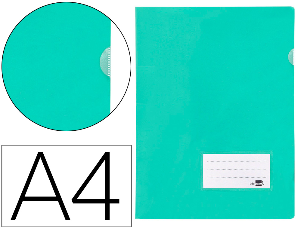 [11345] Carpeta liderpapel dossier a4 uñero verde manzana opaco
