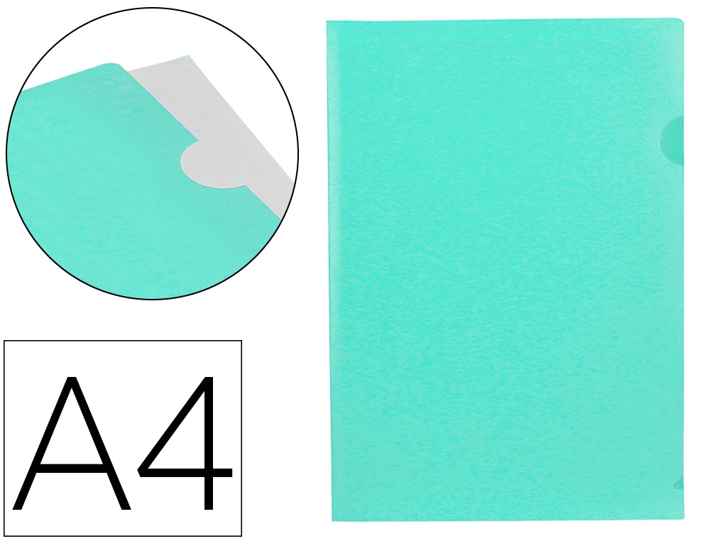 [11339] Carpeta liderpapel dossier uñero polipropileno din a4 verde manzana opaco 20 hojas